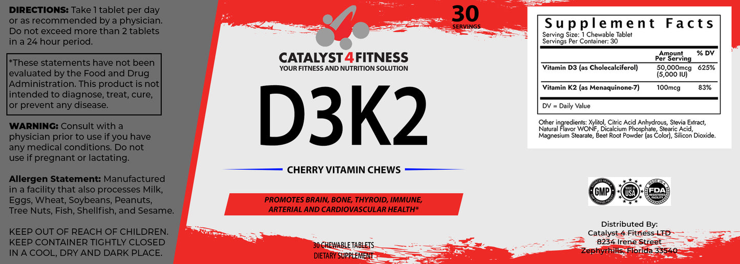 D3K2 Cherry Vitamin Chews