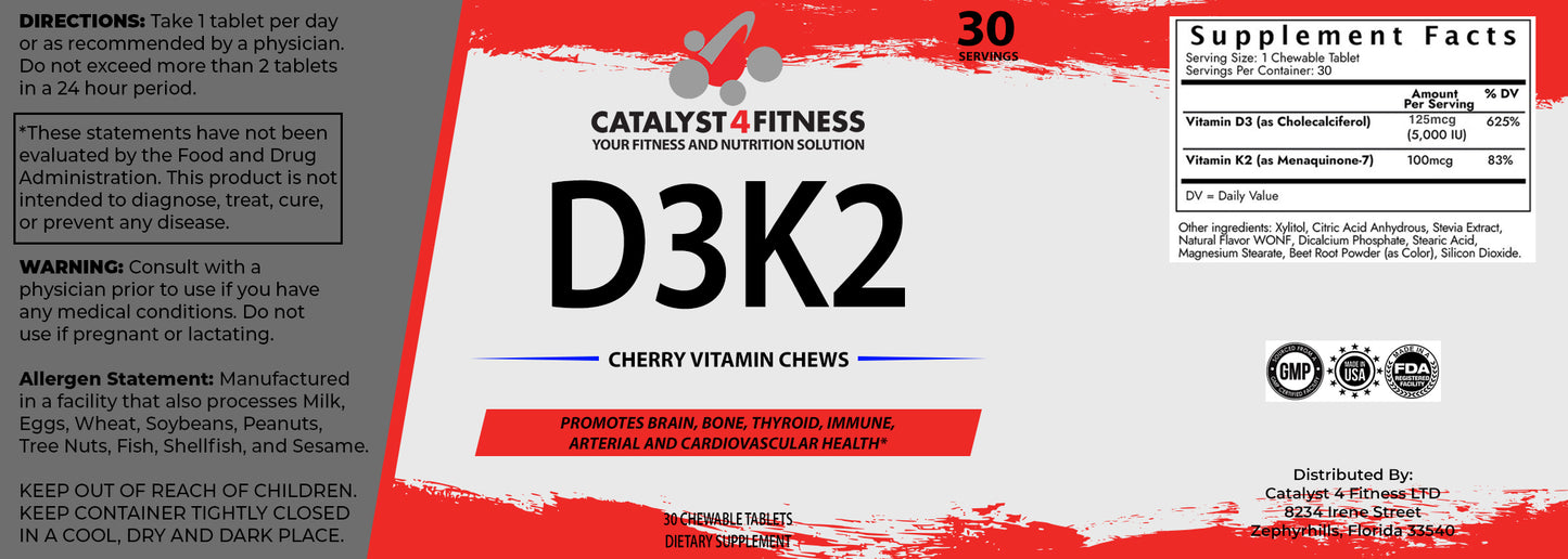 D3K2 Cherry Vitamin Chews
